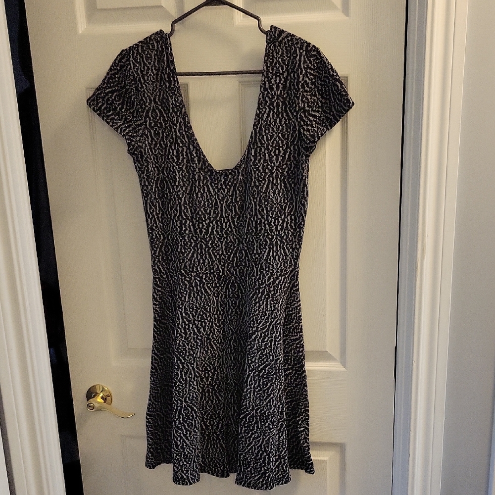 Sparkle & Fade Black and White Fit and Flare Mini Dress
